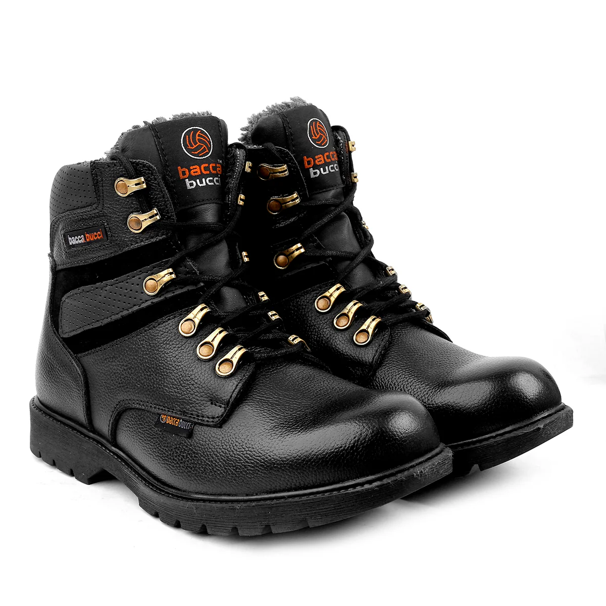 Bacca Bucci 6 Inches Steel Toe Cap Genuine Leather Boots with Fur - Image 18
