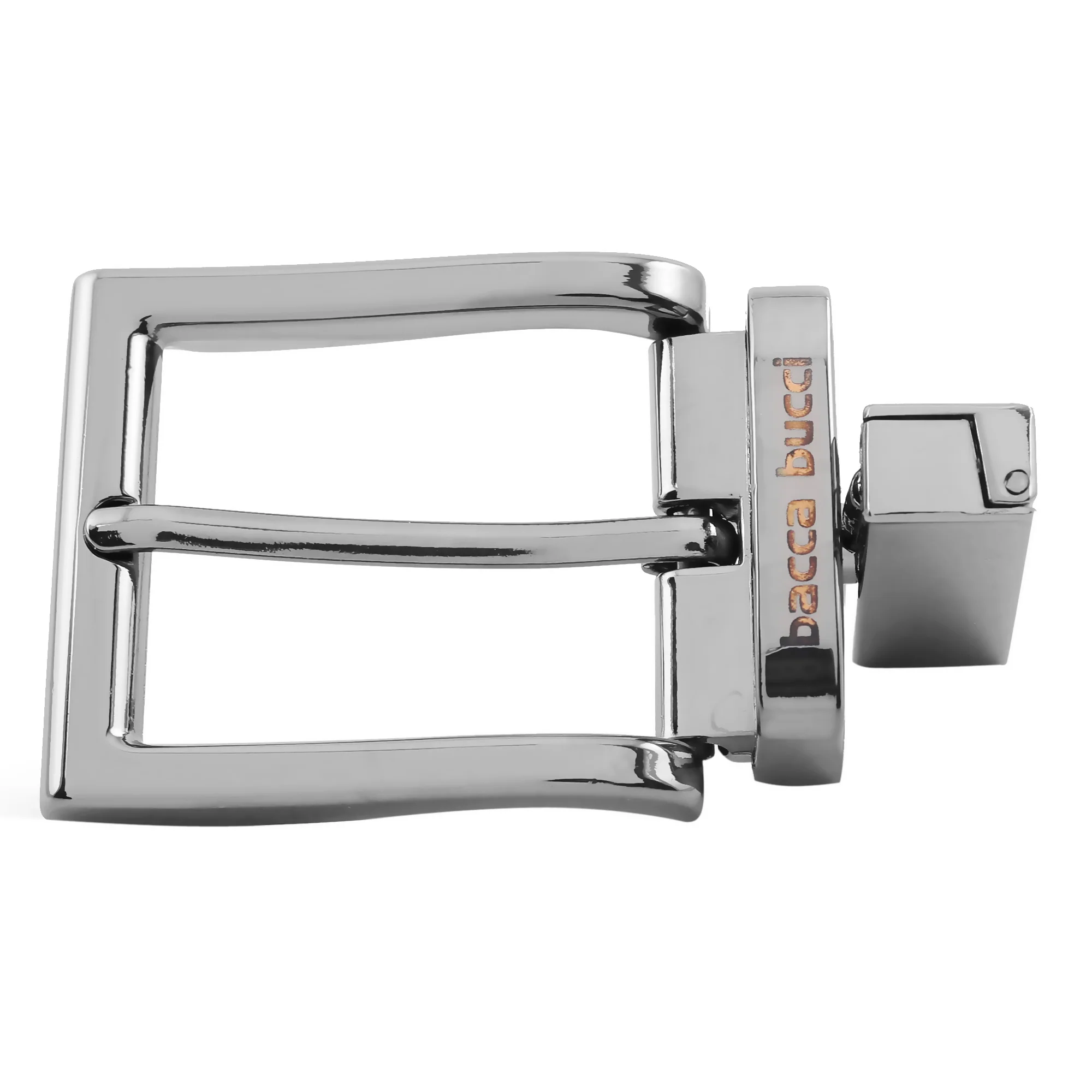 Bacca Bucci 35  MM Nickle  Free Reversible-Clamp Belt-Buckle with Branding (Buckle only) - Image 5