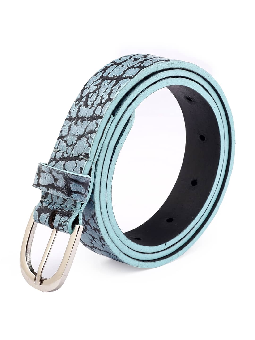 Bacca Bucci Azure Serpentine 22mm Textured Fashion Belt for Women, Genuine Leather - Image 2