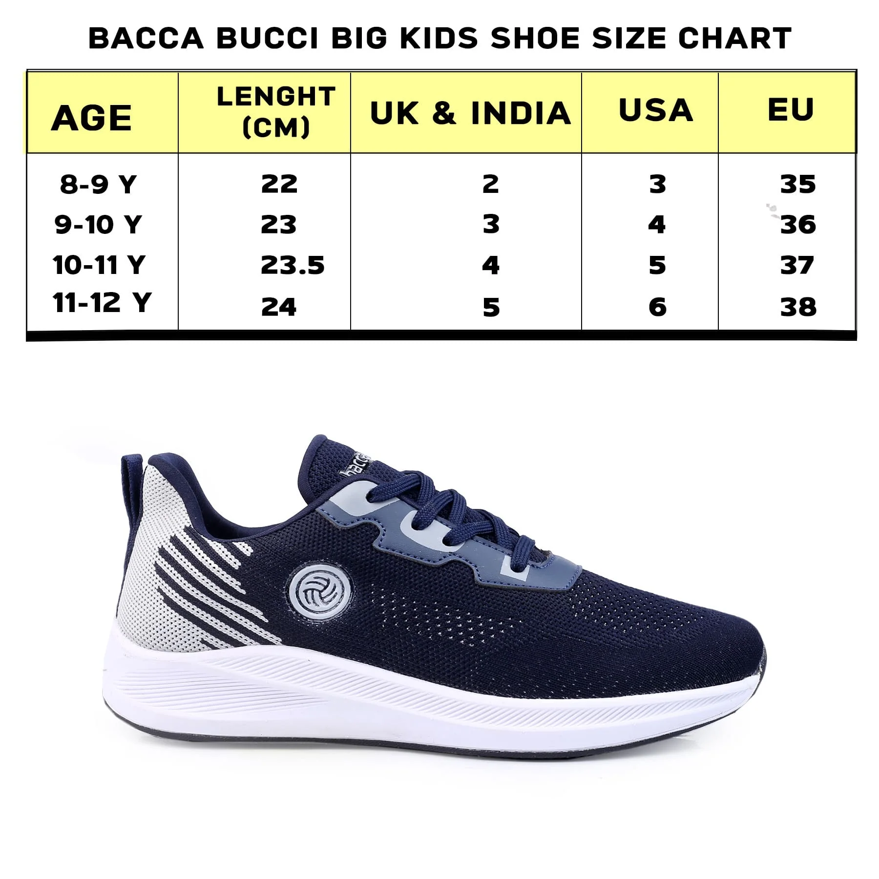 Bacca Bucci Boys or Girls Essential Knit Running Sports Shoe (Age: 8 year to 12 years) - Image 5
