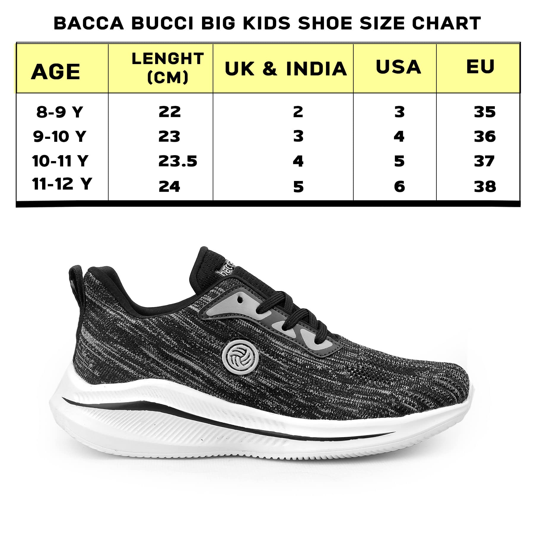 Bacca Bucci Boys or Girls Essential Knit Running Sports Shoe (Age: 8 year to 12 years) - Image 13
