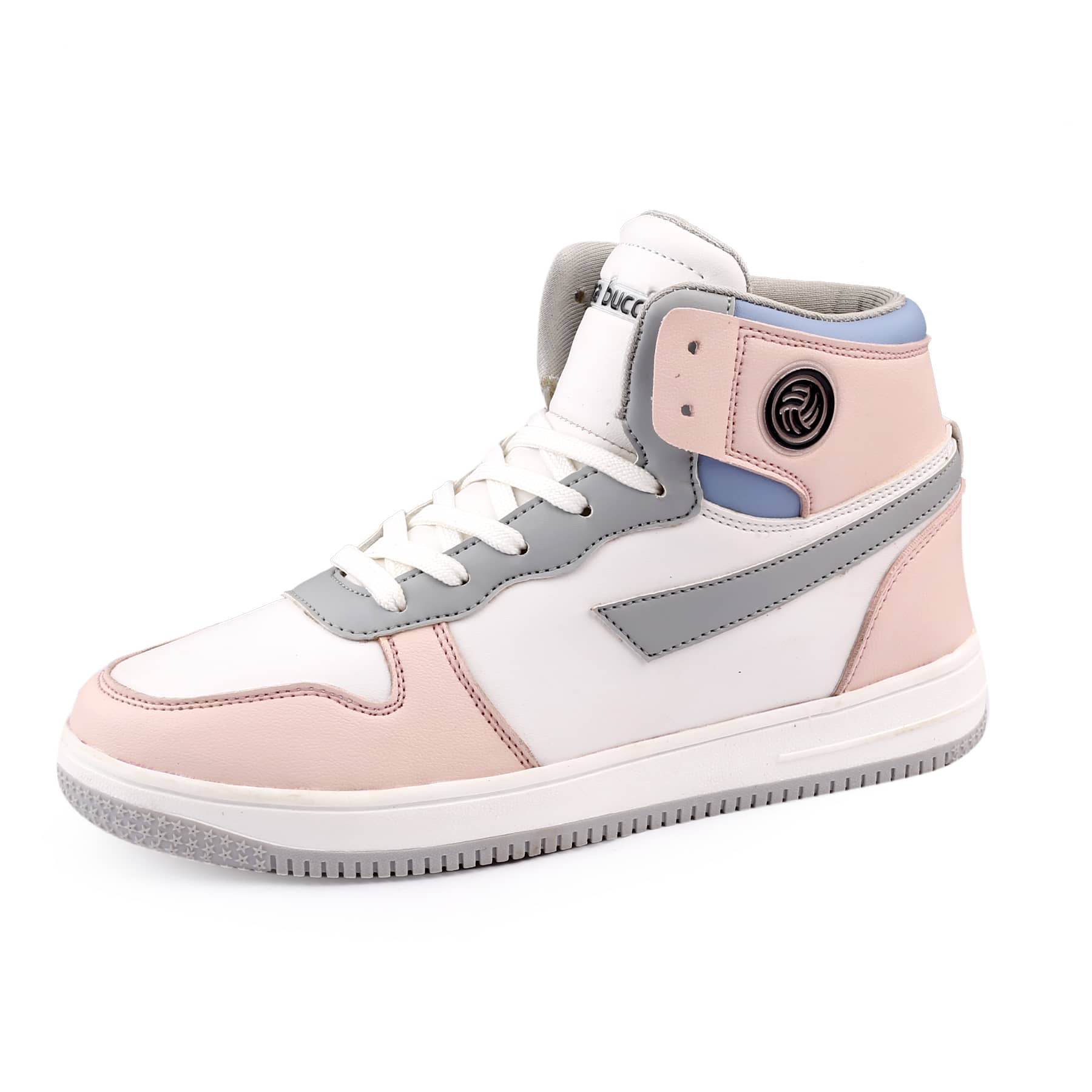 Bacca Bucci Femme High-Top Harmony Sneakers—Elegant Pastel Blue and Pink Women's Lace-Ups - Image 4