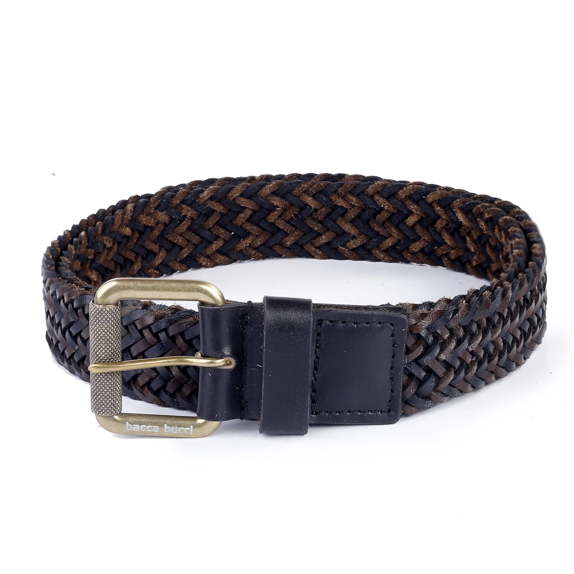 Bacca Bucci Genuine Handmade Braided Leather Belt with Roller Buckle for Men - Image 3