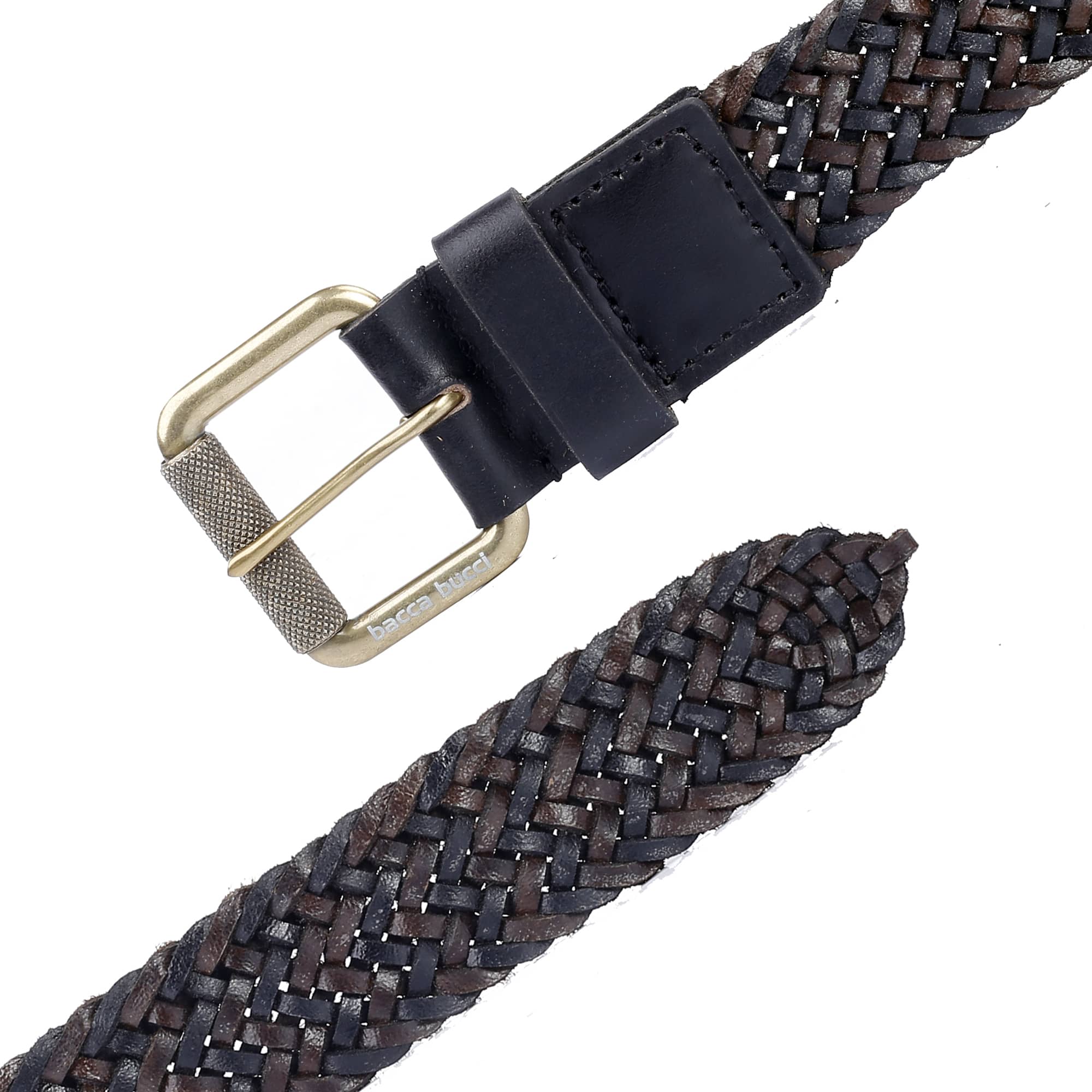 Bacca Bucci Genuine Handmade Braided Leather Belt with Roller Buckle for Men - Image 6