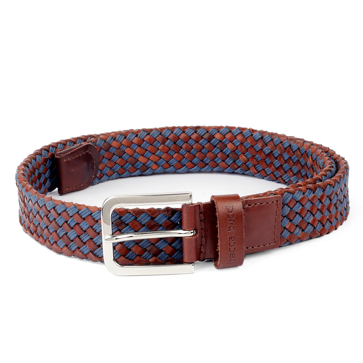 Bacca Bucci Italian Woven leather and Cotton Elastic braided belt for men with Alloy buckle - Image 6