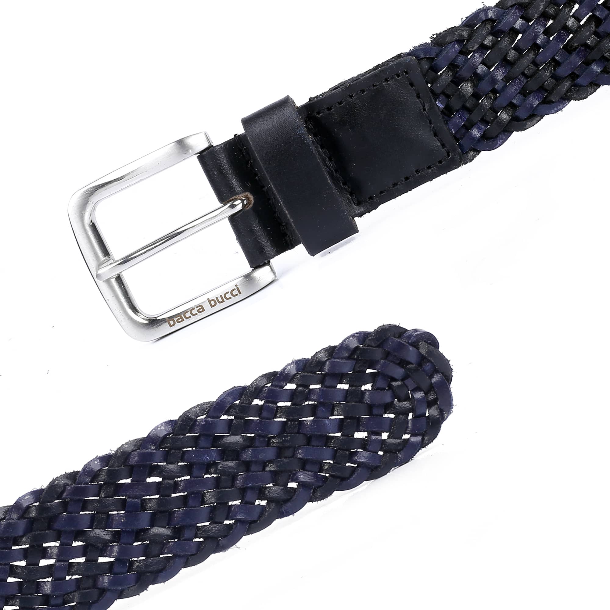 Bacca Bucci Men's Genuine Handmade Braided Leather Belt - Image 6