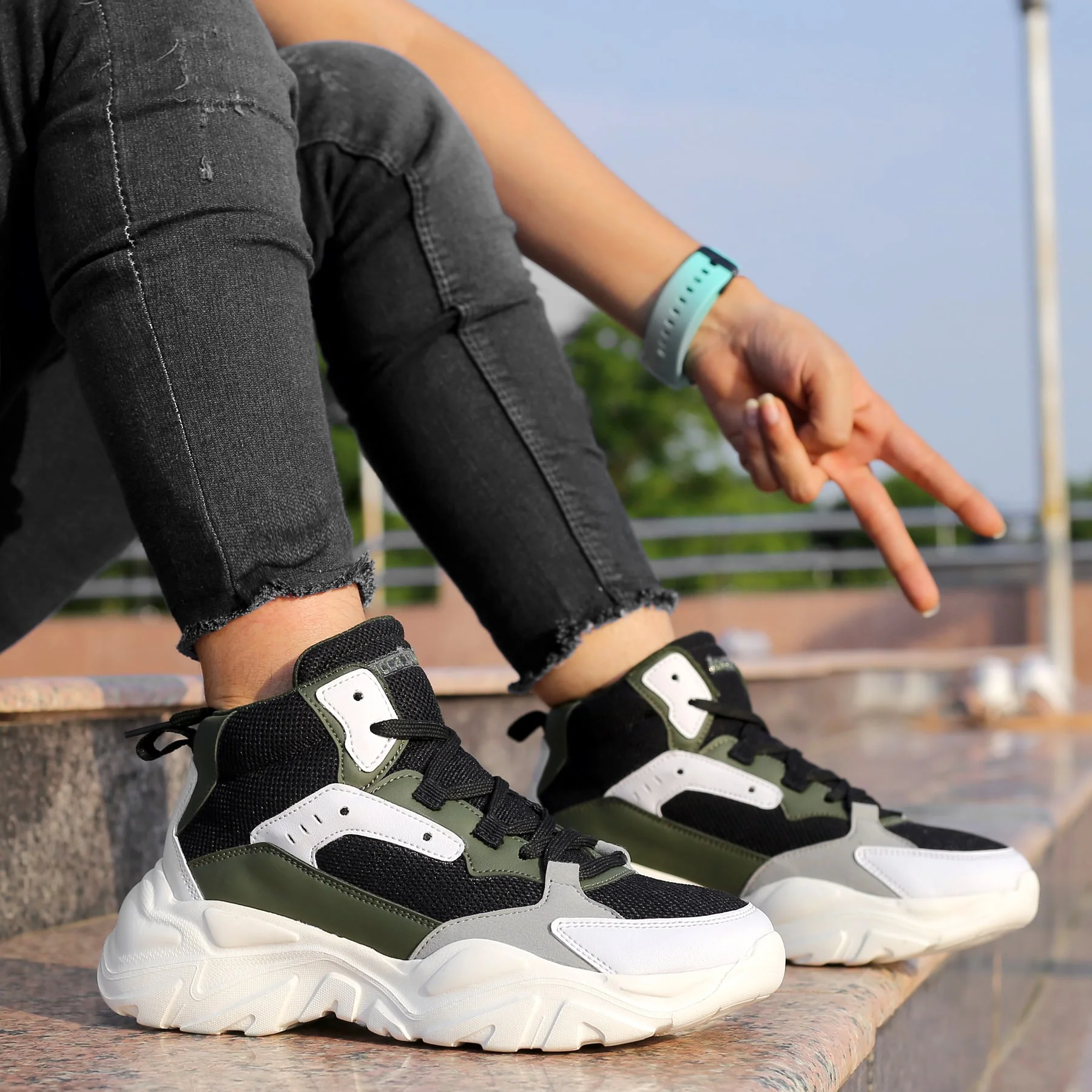 Bacca Bucci NYRA Mid-top Platform Fashion Sneakers For Women | StreetWear Chunky Sneakers - Image 8