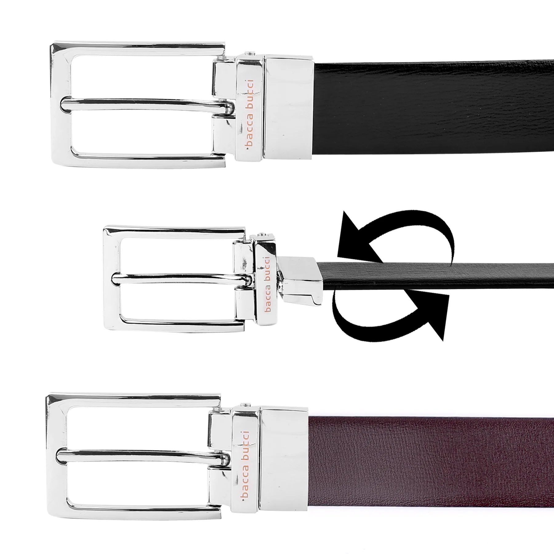 Bacca Bucci Auto reversible dress belt with Genuine Leather - Image 5