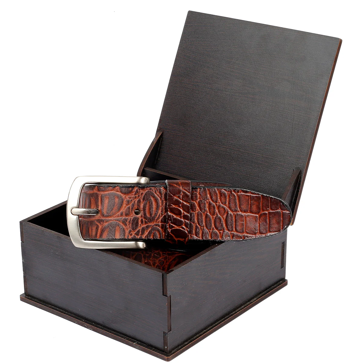 Bacca Bucci Smooth Grain Leather with Croco Embossed Belt for Men - Image 8