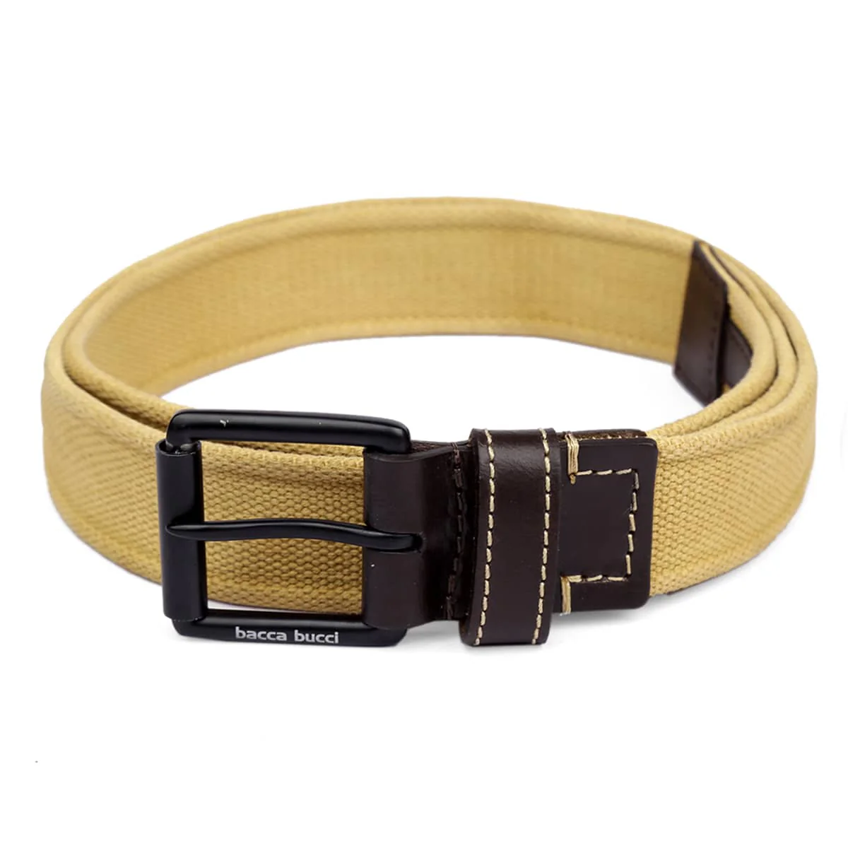 Bacca Bucci Water-Washed Canvas Belt with Genuine Leather Component - Image 4
