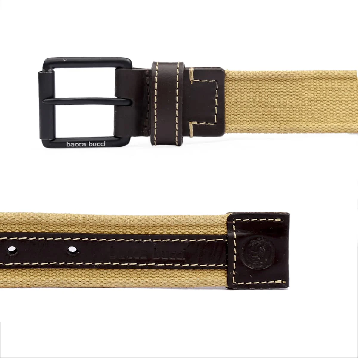 Bacca Bucci Water-Washed Canvas Belt with Genuine Leather Component - Image 6