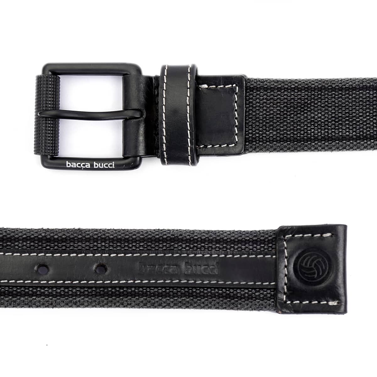 Bacca Bucci Water-Washed Canvas Belt with Genuine Leather Component - Image 3