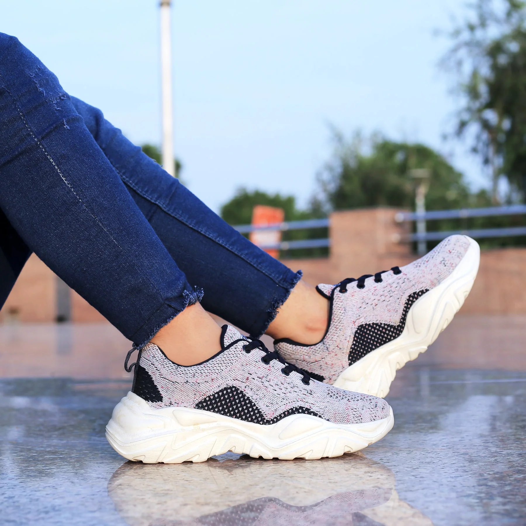 Bacca Bucci Women CHARLOTTE Low-top Platform Fashion Shoes | Street-Wear Knitted Chunky Sneakers - Image 9