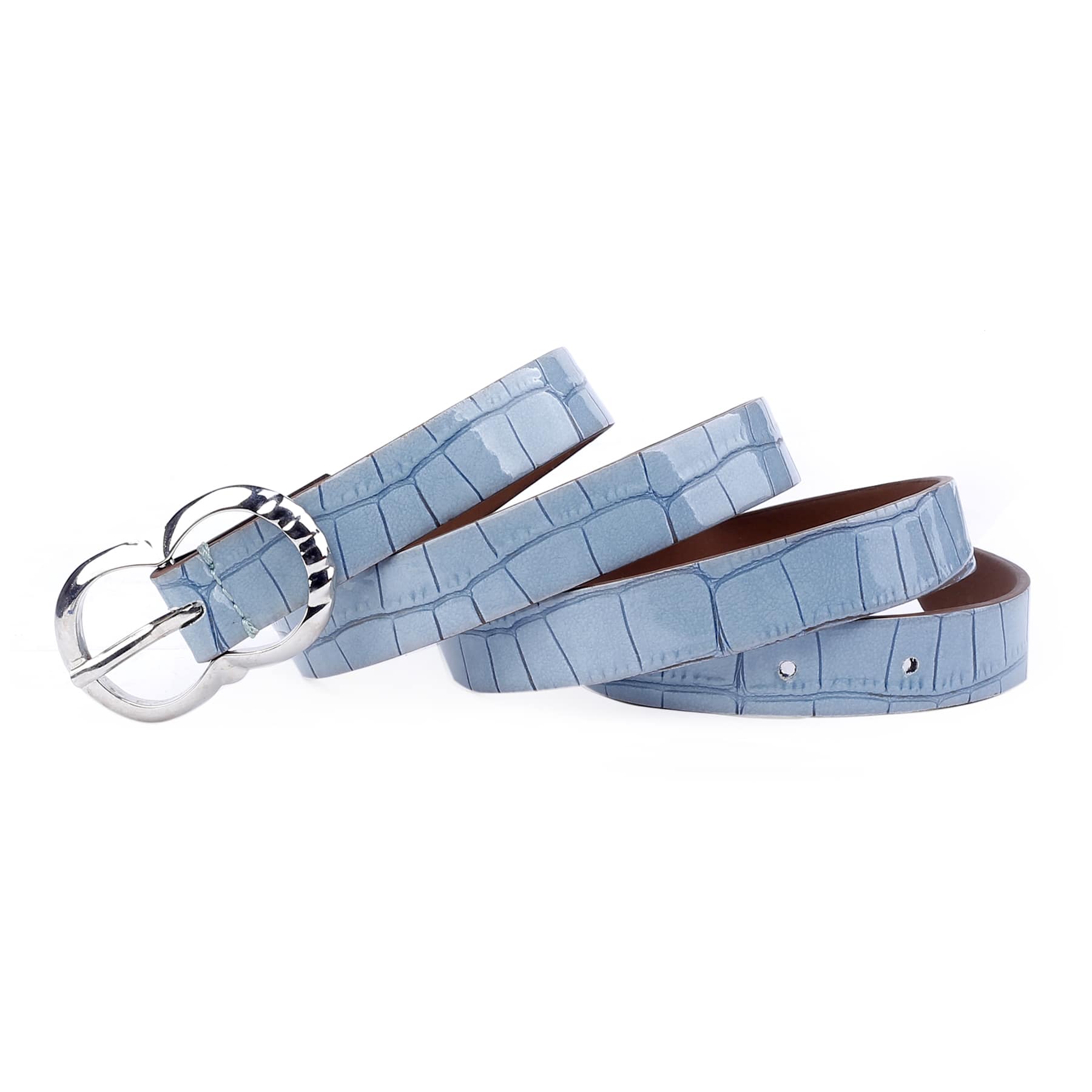 Bacca Bucci Women Leather Belts with Imported Nickle Free Buckle | Width : 20 MM | Croco Luster Belt - Image 15