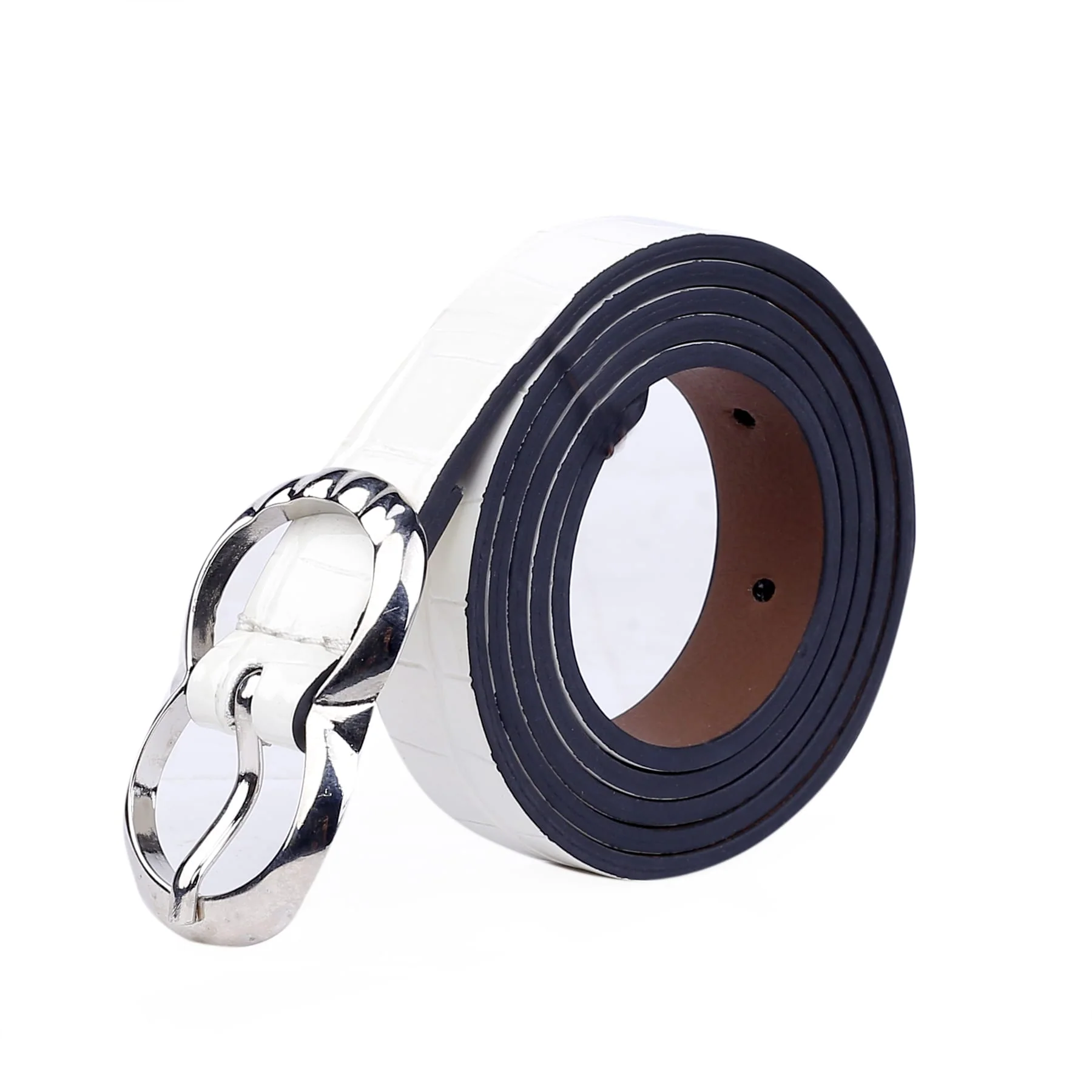 Bacca Bucci Women Leather Belts with Imported Nickle Free Buckle | Width : 20 MM | Croco Luster Belt - Image 26