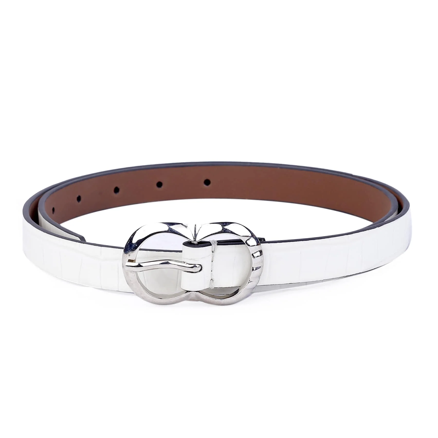 Bacca Bucci Women Leather Belts with Imported Nickle Free Buckle | Width : 20 MM | Croco Luster Belt - Image 5