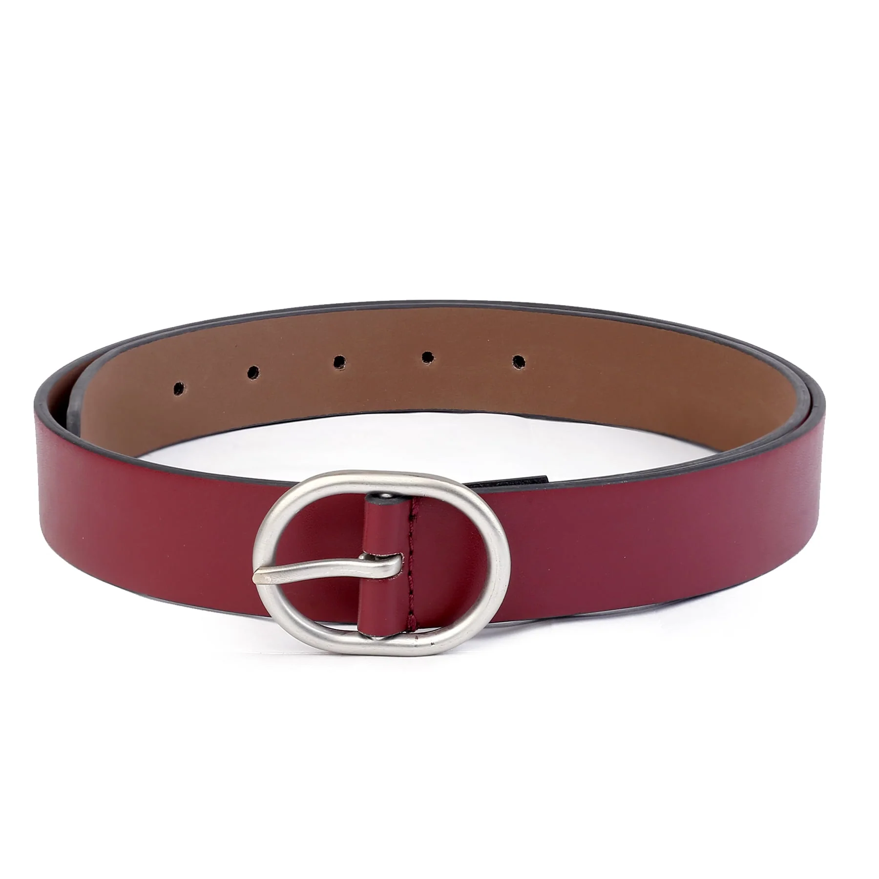 Bacca Bucci Women Leather Belts with Imported Nickle Free Buckle | Width : 30 MM | Solid Color Matt Luster Finish Belts - Image 5